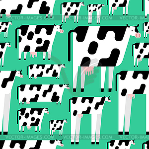 Cartoon cow pattern seamless. Animal beef - vector image