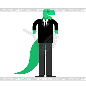 T-Rex boss. Tyrannosaurus businessman. Dinosaur in - vector image