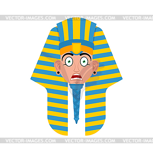 Pharaoh scared OMG emotion. Rulers of ancient - vector clip art