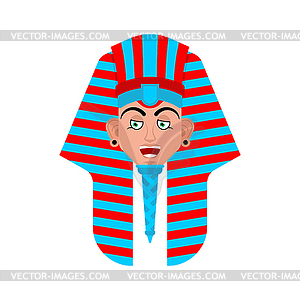 Pharaoh happy emoji. Rulers of ancient Egypt merry - vector clip art