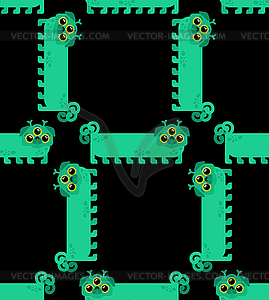 Иностранная собака зеленый мультяшный шаблон бесшовные. Домашнее животное НЛО - векторное изображение EPS