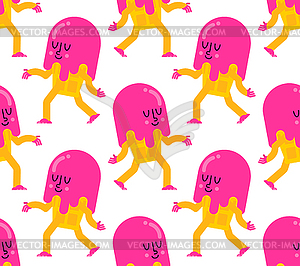 Ice cream run cartoon pattern seamless. Icecream - vector EPS clipart