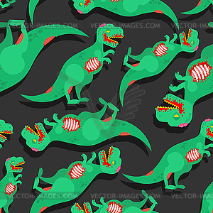 Динозавр зомби бесшовные. Дино зеленый монсте - клипарт в формате EPS