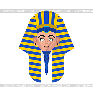 Pharaoh sad emoji. Rulers of ancient Egypt sorrowfu - vector clip art