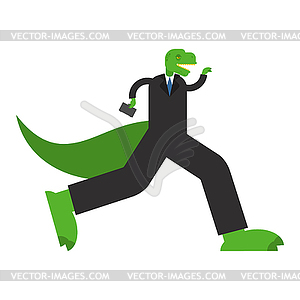 T-Rex boss. Tyrannosaurus businessman. Dinosaur in - vector clipart