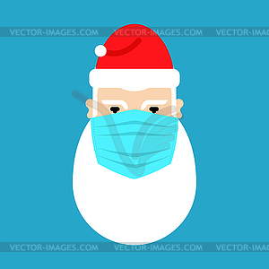 Santa Claus in medical mask protection of - vector EPS clipart