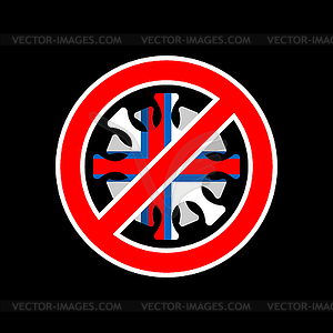 Stop coronavirus in Faroe Islands. Fighting - vector image