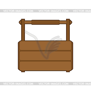 Empty toolbox. wooden tool box - vector clipart