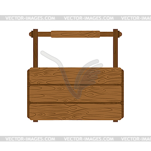 Empty toolbox. wooden tool box - vector clipart