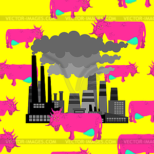 Радиоактивная корова бесшовные модели. токсичные отходы анима - векторный графический клипарт