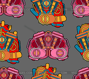 Mechanized heart and brain pattern seamless. - color vector clipart