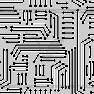 Electric circuitry pattern seamless. Microcircuit - vector clipart
