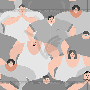 Fat men pattern seamless. fat people background - vector clipart