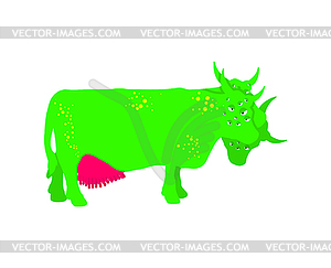 Radioactive cow. Toxic farm animals - vector image