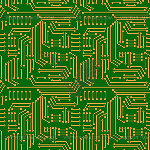 Electric circuitry pattern seamless. Microcircuit - vector clipart