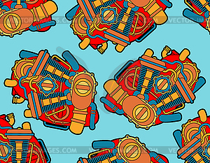 Mechanized heart pattern seamless. Engine in core - vector clip art