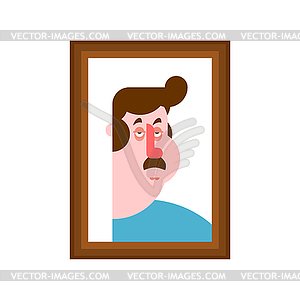 Dad`s portrait in frame - royalty-free vector clipart