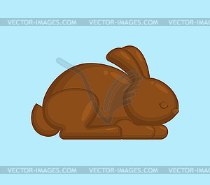 Chocolate bunny. Rabbit made of chocolate. Sweetness - vector clipart