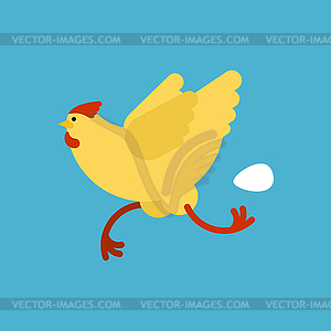 Chicken running . Chicken run - vector clipart