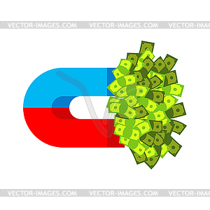 Money magnet . Attracting dollars. Concept Get - vector clipart