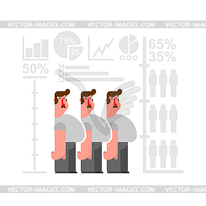 Statistical man. Average person. Human average - vector clip art