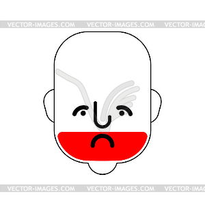 Sad Face low battery. charging empty battery man - vector clipart