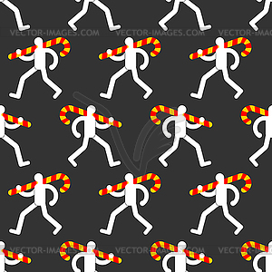 Man walks with lollipop pattern seamless. - vector clipart