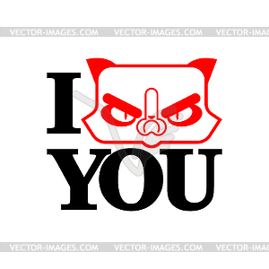 I be angry you. Displeased cat symbol of anger - vector clip art