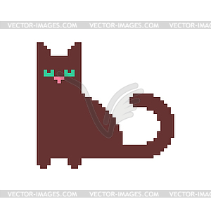 Arte Pixel Gato Preto Bit Animal Estimação Casa Digital Vector imagem  vetorial de popaukropa© 208910236