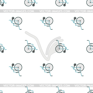 Disabled carriage pattern seamless. vehicle for - vector image