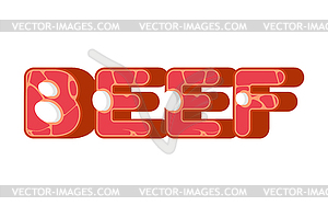 Beef sign Meat letters. Food - vector clipart