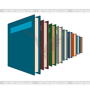 Row of books . Lots of books - color vector clipart