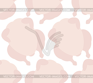 Raw chicken carcass pattern seamless. crude hen - vector image