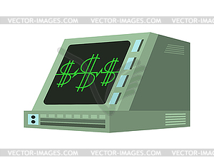 Pulse dollar Heart monitor hospital device. illu - vector image