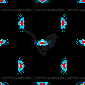 Crying cloud pattern seamless. cloud is crying - vector image