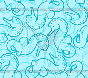 SeaHorse pattern seamless. Sea Horse background. Se - vector EPS clipart