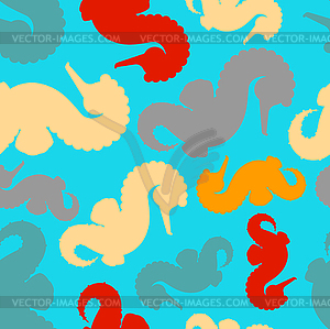 SeaHorse pattern seamless. Sea Horse background. Se - vector clip art