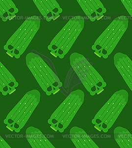 Skull Cucumber pattern seamless. Deadly scary - vector clip art