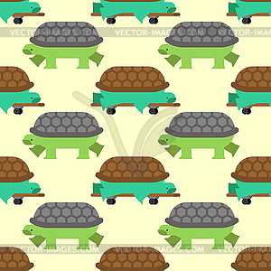 Turtle on skateboard pattern seamless. tortoise - vector clipart