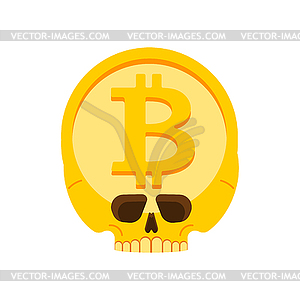 Bitcoin skull . Cryptocurrency fever Symbol. illu - vector image