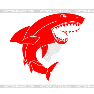 Знак значок акулы. Символ морского хищника. Illustrati - векторный клипарт Royalty-Free
