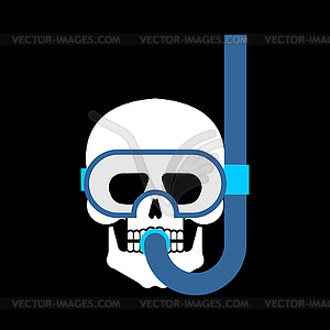 Skull Diver . skeleton frogman - vector clipart