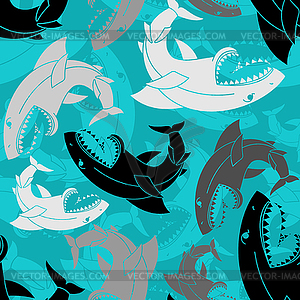 Shark pattern seamless. Sea predator background. - vector EPS clipart