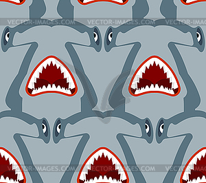 Hammerhead shark pattern seamless. Fish hammer - vector image