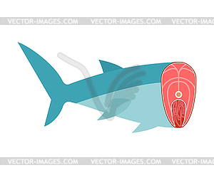 Piece of fish steak . food - vector image