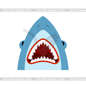 Голова акулы челюсти. Длинные острые зубы морского хищника - стоковый векторный клипарт