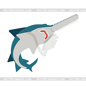 Sawfish . marine predator saw fish - vector image