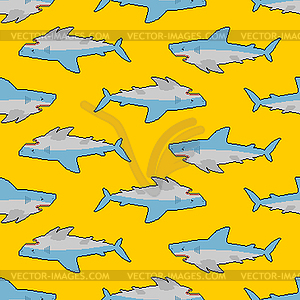 Shark pattern seamless. Sea predator background. - vector clipart