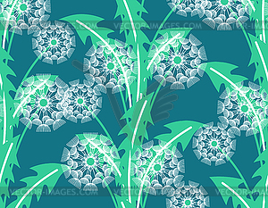Dandelion pattern seamless. blowball background. - vector image