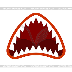 Jaw shark mouth . Long sharp teeth marine predator - vector EPS clipart